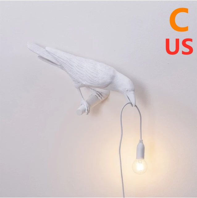 Creative Auspicious Bird Resin Wall Lamp Decoration