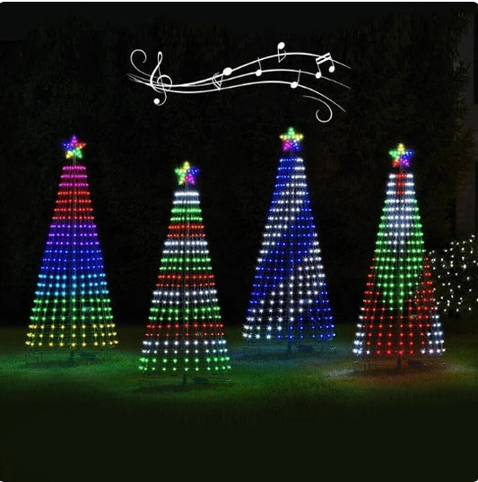 Vibrant LED Animated Christmas Tree Lights for Outdoor Garden Decoration - Multi-Color String Lights