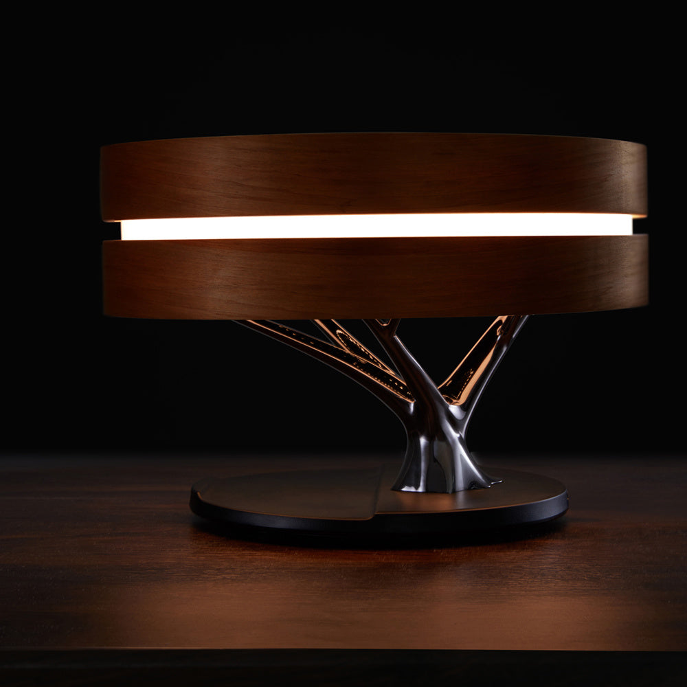 Smart LED Bedside Lamp Bluetooth Speaker with Wireless Charging and WiFi Connectivity