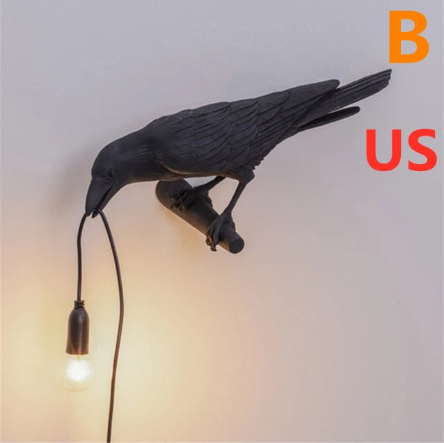 Creative Auspicious Bird Resin Wall Lamp Decoration