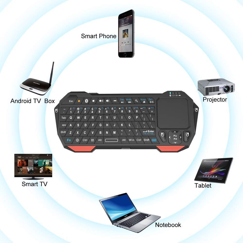 Mini Wireless Bluetooth Keyboard Built-in Mouse Function