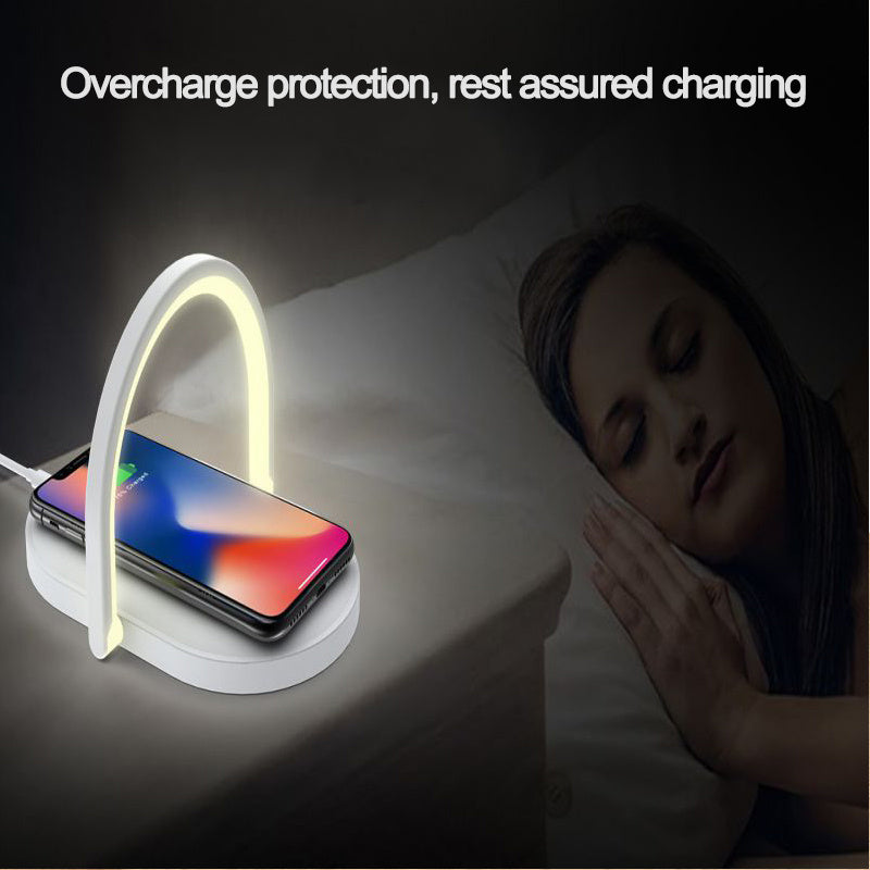 Multifunctional 15W Fast Charging Foldable Wireless Charger with Adjustable LED Night Light and Mobile Stand