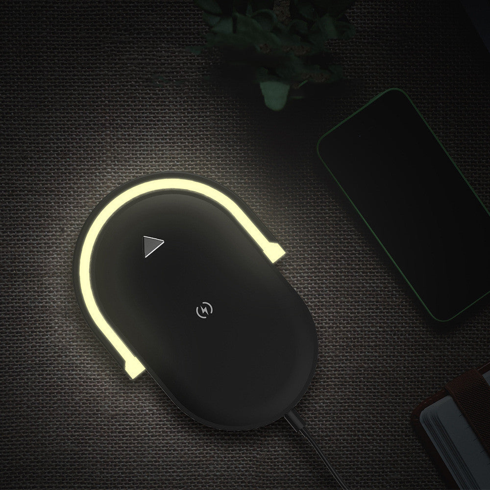 Multifunctional 15W Fast Charging Foldable Wireless Charger with Adjustable LED Night Light and Mobile Stand